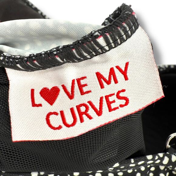 Love My Curves Polka Dot Swim Dress Bathing Suit Womens Size 16 Ruched Waist - Picture 7 of 8